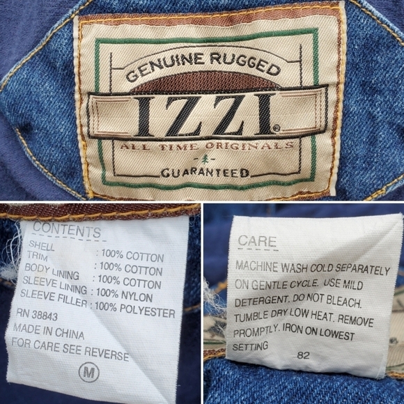 Vintage 90s y2k IZZI Denim Southwest Aztec Patchwork Jacket Parka Style Lg - Picture 4 of 5